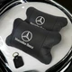 Подушки на підголовник Mercedes-Benz з натуральної шкіри, 2 шт, чорні, з логотипом - зображення 6