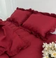 Наволочка с рюшей 50х70 Бязь Gold Luxe на молнии бордо - изображение 1