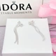 Серебряные серьги Бант с паве Пандора Pandora 293544C01 - изображение 4