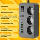 Мережевий фільтр-подовжувач Earldom 3000W 2м із захистом від перепадів напруги на 3 розетки 220В з 4 USB 2 Type-C із вимикачем Чорний - зображення 3