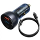 Автомобильное зарядное устройство для Baseus 65W CCKX-C0G — быстрая зарядка PPS PD QC4.0 с USB-C и USB-A портами для ноутбука, смартфона, планшета, MacBook, iPhone, Android - изображение 2