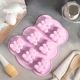 Порционная антипригарная силиконовая форма - молд на 7 отсеков для духовки / микроволновки в форме мишек Oso многоразовая форма для выпечки / кексов / пирожных / десертов / печенья / желе / льда, 26х19.5х2 см, розовый (106279451) - изображение 3