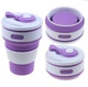 Чашка силиконовая SILICON MAGIC CUP с герметичной крышкой и поилкой Фиолетовый 7194 - изображение 1