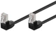 Патч-корд Goobay RJ45 FTP5e 0.5m patch AWG26 2x90° D=4.9mm Gold чорний(75.09.6077) - изображение 1