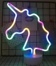 Неоновый детский ночник Unicorn настольная лампа Радужный Единорог 29х22 см - изображение 1