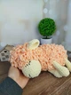 Вязаная мягкая плюшевая игрушка амигуруми баранчик "Спящая овечка, Мими" 30 см, в персиково-молочном цвете, ручная работа - изображение 5