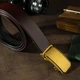 Ремень мужской c латунной пряжкой Vintage 20276 Коричневый - изображение 3
