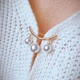 Брошь женская с искусственными жемчужинами застежка-украшение на одежду и аксессуары, Золотистый с белым - изображение 6