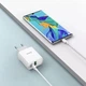 Адаптер питания быстрой зарядки Hoco с разъемом USB + Type-С Блок питания (USB-C) + USB для зарядки телефона iPhone/Xiaomi/Samsung/Huawei/Meizu Power Adapter PD20W+QC3.0 USB-A/USB-C/3,1A - изображение 5