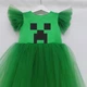 Дитяча святкова сукня day Tanya Klymenko в стилі Minecraft зелена 116-122 - изображение 4