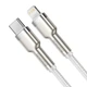 Кабель Baseus Cafule Series Metal Data Cable Type-C to Lightning PD 20W 2m White (CATLJK-B02) - изображение 2