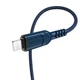 Кабель HOCO X59 USB to Lightning 2.4A 1m nylon TPE connectors Blue (6931474744883) - изображение 2