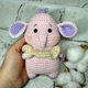 М'яка іграшка ручної роботи в'язана амігурумі Hand Made Слоненя 14 см 202-80-6 - зображення 2