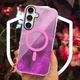 Противоударный Чехол TPU Shiny Mountain (MagFit) для Samsung Galaxy S25 Pink - изображение 3