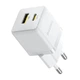Блочок Baseus P10111608 Palm Fast Charger 20W 1USB-A/1Type-C з кабелем Type-C to Type-C Moon White - зображення 4