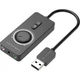 Звукова карта USB AUX jack, 3*TRS (Mic + Ear) 0.15m Volume Control чорна - изображение 1