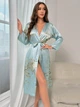 Шелковый халат Golden Flora Blue S - изображение 2