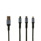 Тканевый Кабель Быстрой Зарядки И Синхронизации 3 В 1 - Lightning Micro USB Type-C 10W 4A - изображение 1