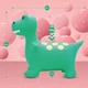 Стрибун джемпер дитячий резиновий надувний з насосом Динозавр SUN BABY зелений - изображение 6