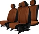 Комплект накидок на сиденье автомобиля EVAtech Max из алькантары Коричневый с коричневой нитью, коричневый кант, малый ромб (SETACASMMRZZZ) - изображение 1