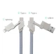 Кабель для быстрой зарядки 1м 6-в-1 Lightning Type-C MicroUSB 100W Серый - изображение 2