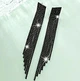 Сережки Длинные вечерние в стразах Fashion jewelry Черные - изображение 4