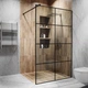 Скляна душова перегородка лофт (LOFT) Alfa-Glass лофт (LOFT) 2000х600мм скло прозоре колір фурнітури Black - Чорна матова (Model-AL.29) - зображення 6