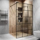 Скляна душова перегородка лофт (LOFT) Alfa-Glass лофт (LOFT) 2000х600мм скло прозоре колір фурнітури Black - Чорна матова (Model-AL.29) - зображення 7