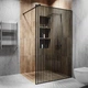 Скляна душова перегородка лофт (LOFT) Alfa-Glass лофт (LOFT) 2000х600мм скло прозоре колір фурнітури Black - Чорна матова (Model-AL.29) - зображення 8