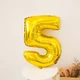 Кулька цифра 5 фольгована 32 дюйма золотистий - зображення 3