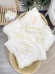 Утеплённая крыжма для девочки Family Tradition велюровая махра с вышивкой 100х100 см айвори Ангелочки Саломеи - изображение 1