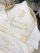 Утеплённая крыжма для девочки Family Tradition велюровая махра с вышивкой 100х100 см айвори Ангелочки Саломеи - изображение 3