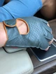 Мужские кожаные автомобильные перчатки Fiorgini Premium fingerless Размер 9 (L) Серый цвет кожии с оранжевым акцентом (22171) - изображение 2