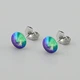 Сережки з кристалами Swarovski 53405 розмір 8х8 мм колір хамелеон вага 1.0 г позолота Біле Золото - зображення 1