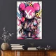 Картина на холсте 40х60см - Graffiti pink bear. Интерьерная картина на холсте для дома и офиса. Яркий постер - изображение 1
