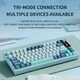 Механічна бездротова ігрова клавіатура LANGTU LT75 Pro з hotswap, Type-C, Bluetooth, 2,4 ГГц, RGB, Дисплей, 75 клавіш (розкладка ENG-UA, QWERTY). М'ятний - зображення 2