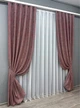 Комплект готовых штор VR-Textil Жаккард Sultan YL № 1209ш Малиново-серый 100х270 см 2 шт (31-515) - изображение 3