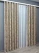 Комплект готовых штор VR-Textil Жаккард Sultan YL № 1208ш Бжево-серый 150х270 см 2 шт (33-0036) - изображение 4