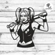 Наклейка на авто Oracal Харли Квин Harley Quinn Девушка Джокера Черная 40х40см (PE042-b4) - изображение 1