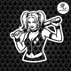 Наклейка на авто Oracal Харли Квин Harley Quinn Девушка Джокера Белая 40х40см (PE042-4) - изображение 1