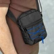 Сумка через плечо мужская черная из ткани молодежная барсетка KOMPAKT Blue мессенджер - изображение 2