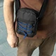 Сумка через плечо мужская черная из ткани молодежная барсетка KOMPAKT Blue мессенджер - изображение 3