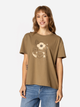 T-shirt damski z nadrukiem bawełniany Lee Cooper Flowers7-1145 L Khaki (5905991729051) - obraz 3