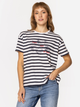 T-shirt damski w paski bawełniany Lee Cooper Leaves-6040 L Granatowy (5905991729419) - obraz 1