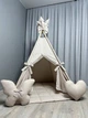 Вігвам для дівчинки і хлопчика Ніжний беж 11 зі стьобаним килимком Повний комплект 0003 - зображення 5