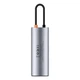 USB Хаб Baseus 7-in-1 багатофункціональний перехідник Metal Gleam 7-Port Type-C HUB Adapter Type-C to USB3.0*2, Type-C(PD)*1, Type-C*1, 4KHDMI, TF, SD (WKWG020113) Grey - зображення 4