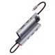 USB Хаб Baseus 7-in-1 багатофункціональний перехідник Metal Gleam 7-Port Type-C HUB Adapter Type-C to USB3.0*2, Type-C(PD)*1, Type-C*1, 4KHDMI, TF, SD (WKWG020113) Grey - зображення 5