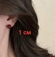 Сережки женские на каждый день гвоздики 1 см Вишневые - изображение 2