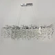 Удлиненная серебряная люстра DIAMINA с хрустальными камнями в корпусе 100 см | Line F | Арт. 33007-L1000*400 CH - изображение 6