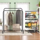 Вешалка напольная для одежды Double Pole Hanger 150 х 110 х 57 см (TW-608) Черный - изображение 5